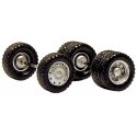 Truck Wheels -- Budd 2 Front Single & 8 Rear Duals w/Tires (gray), HO, Herpa Models 5337
