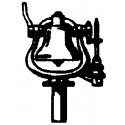 Steam Engine Bell w/Bracket (Brass Casting) -- Air Ringer Type, HO, Cal Scale 285
