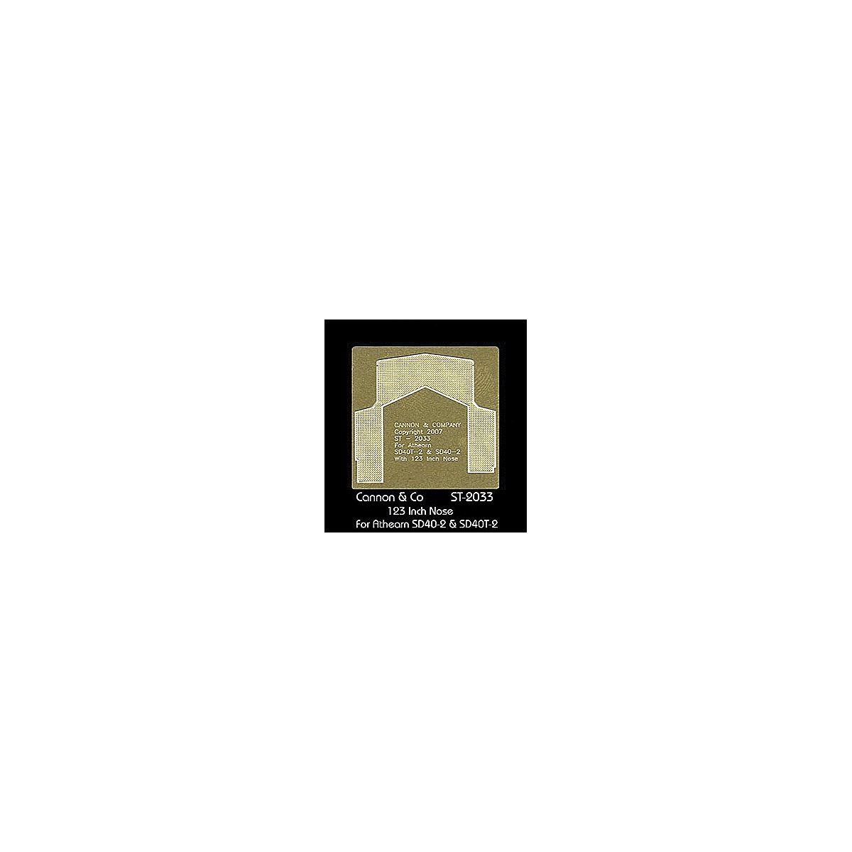 Safety Tread Kit Nose Only (Photo-Etched Brass) -- For Athearn SD40T-2 & SD40-2 (123′ Nose), HO, Cannon & Company 2033