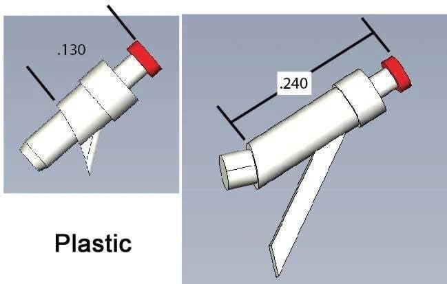 Locomotive Fuel Fillers - Plastic -- 2 Short & 2 Tall, HO, Cal Scale 622