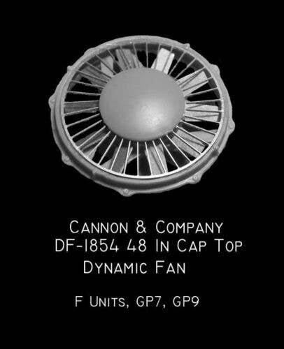 48′ Cap-Top Dynamic Brake Fan -- For First Generation EMD Diesels pkg(2), HO, Cannon & Company 1854
