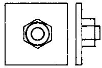 2-1/2` Hex Nut On 6` Square Washers, O, Grandt Line Products Inc 81