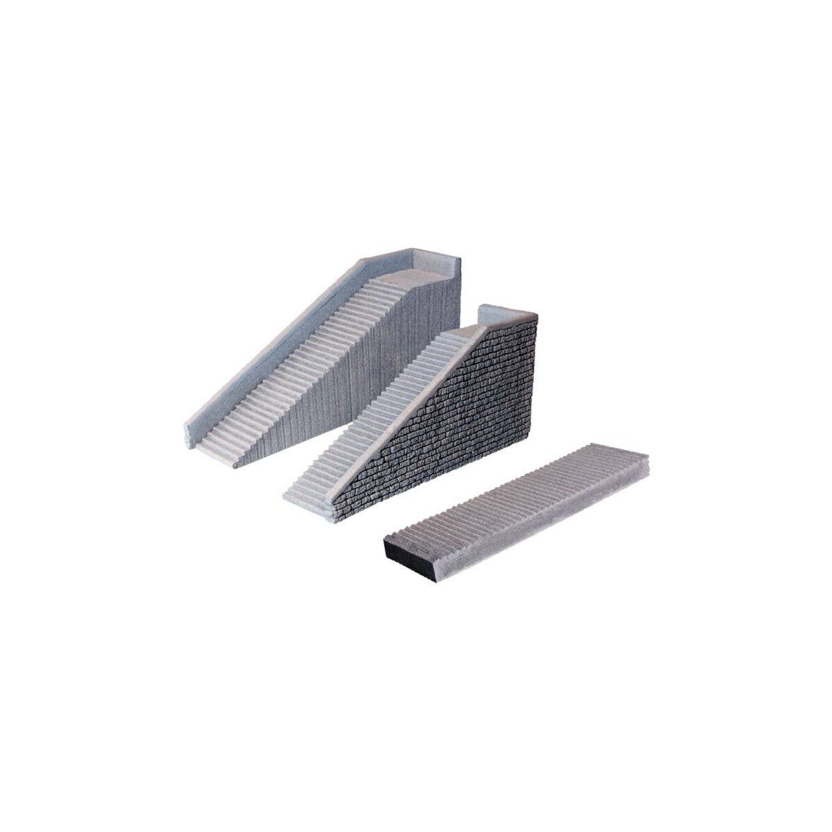 Stair Set -- 1 Each Left, Right & Straight, HO, Noch Gmbh & Co 58303