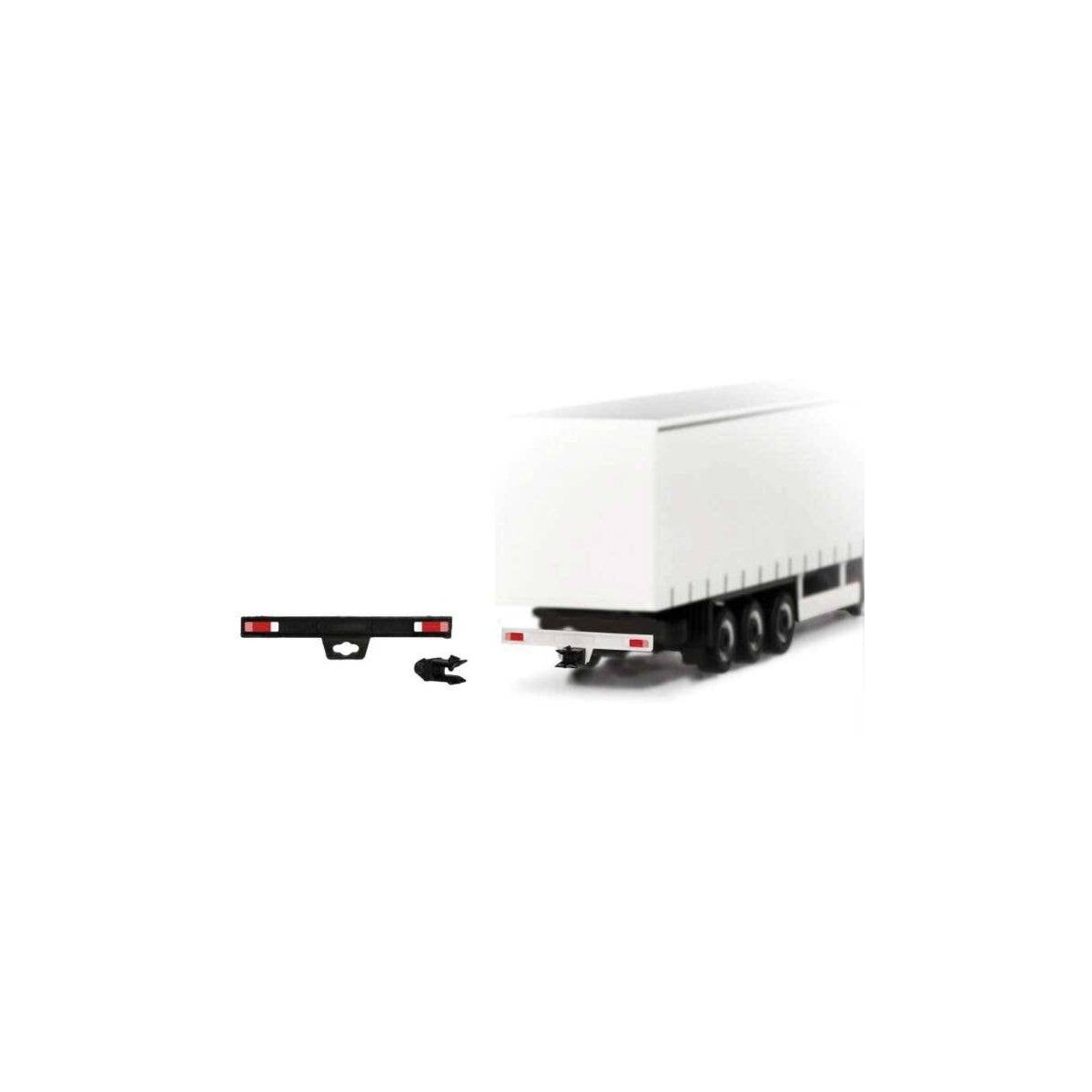 Trailer Bumper w/Coupling -- 2 Each White, Black, HO, Herpa Models 54515