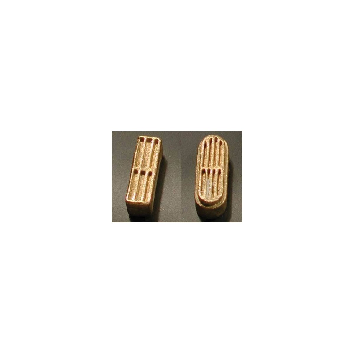 HO U25B Exhaust Stack -- 1 Each Squared & Oval, Lost Wax Brass Casting pkg(2), HO, Cal Scale 633