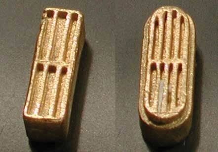 HO U25B Exhaust Stack -- 1 Each Squared & Oval, Lost Wax Brass Casting pkg(2), HO, Cal Scale 633