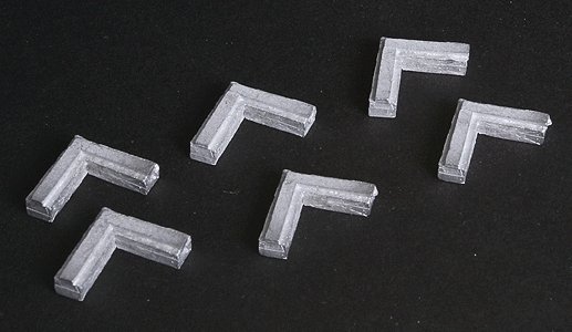 Roof Ductwork - Making A Scene(TM) -- Unpainted Metal Castings - 90-Degree Corners pkg(6), N, The N Scale Architect 20085