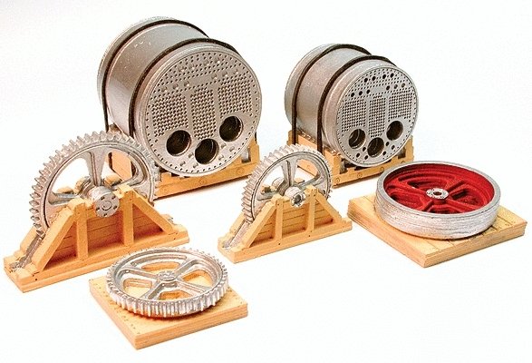 Cast Resin Freight Car Load -- 80-Ton Steam Boiler 1` & 1-1/4` 2.5 & 3.1cm, All Scales, Chooch Enterprises 7281