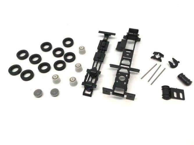 Kenworth-Peterbilt-GMC Short Chassis - Kit -- Unpainted Black, HO, Herpa Models 5484