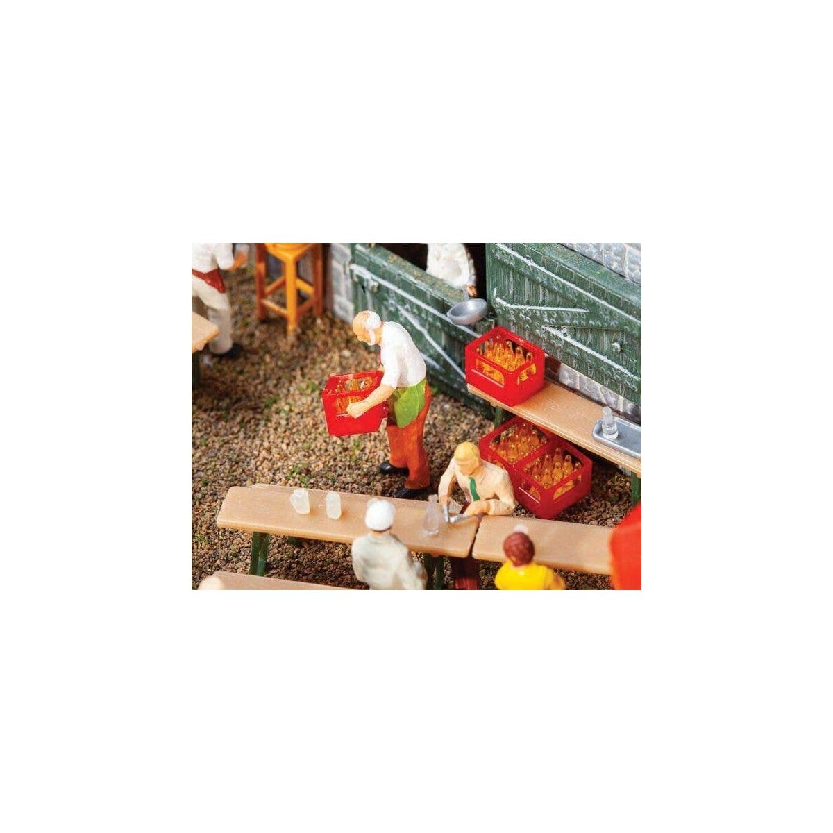 Soft Drink Crates & Bottles -- 4 Crates, Bottles to FIll Them, HO, Faller Gmbh 180996