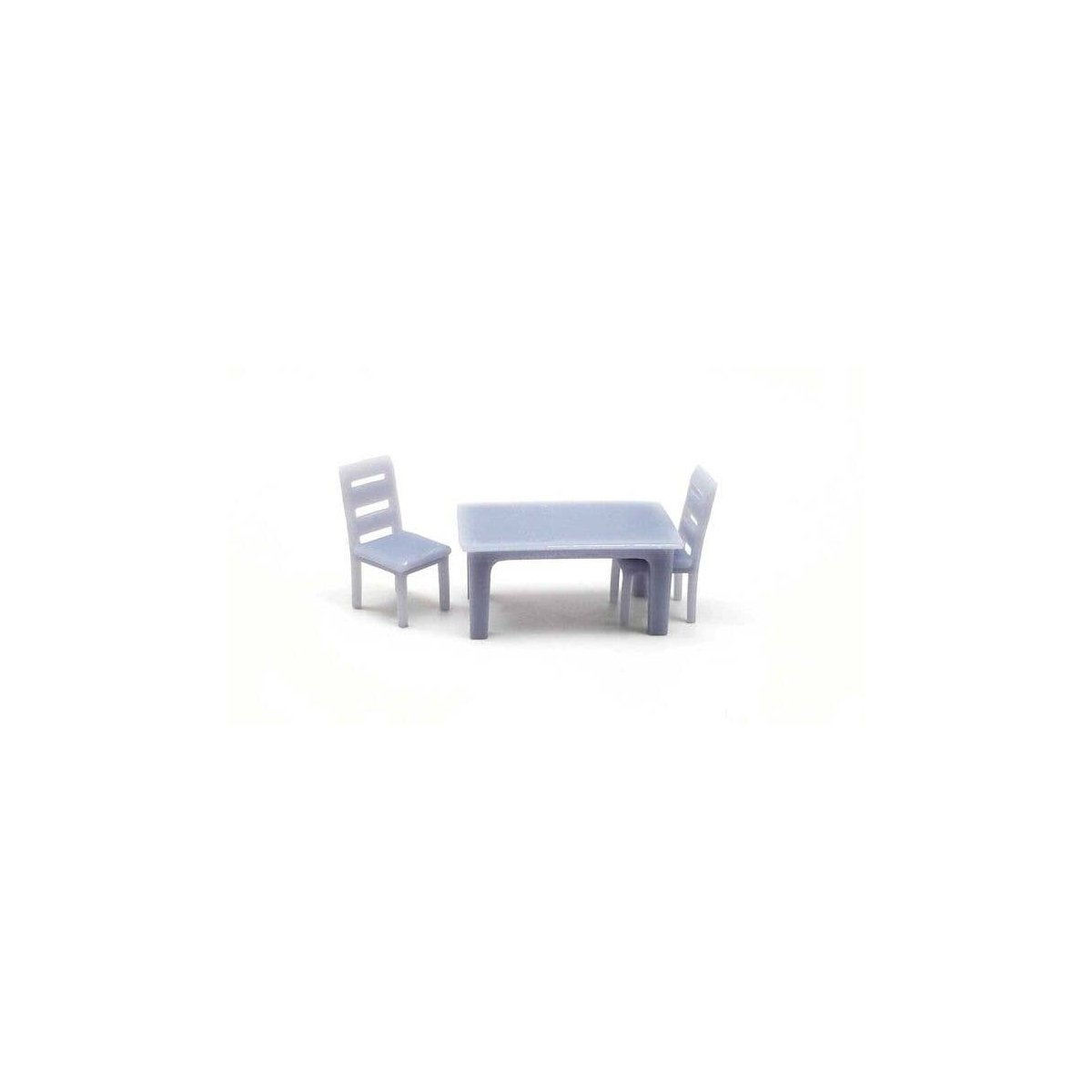 Common Dining Set -- 1 Table, 4 Chairs (unpainted), HO, All Scale Miniatures 8701020