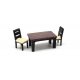 Common Dining Set -- 1 Table, 4 Chairs (unpainted), HO, All Scale Miniatures 8701020