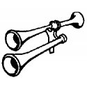 Nathan Diesel Air Horn (Brass Casting) -- 3-Chime w/Mounting Bracket, HO, Cal Scale 400