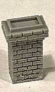 Rectangular Brick Chimney -- Unpainted Cast Resin 5/8′ 1.6cm Tall pkg(3), HO, Bar Mills LLC 2032