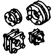 Steam Loco Pipe Unions (Brass Castings) -- Square & Round - 8 Each, HO, Cal Scale 485