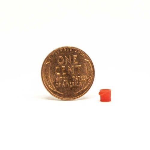 Fire Bucket -- Red pkg(5), HO, All Scale Miniatures 870890