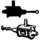 Brake Cylinders (Brass Casting) -- Steam Loco Tender, HO, Cal Scale 221