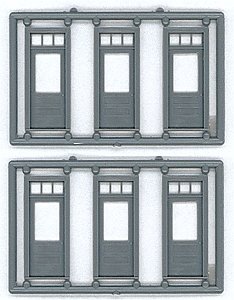 1 Lite Residential Door w/3 Lite Transom - pkg(6) -- 36 x 96` (Fits .45 x 1.15` Opening), HO, Tichy Train Group 8130
