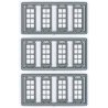 Windows - Double Hung pkg(12) -- 4/4 Double 27 x 64` (Fits .36 x .78` Opening), HO, Tichy Train Group 8131