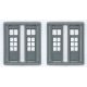 6-Lite Door w/2 Lite Transom - pkg(4) -- 33 x 110` (Fits Opening .42 x 1.31`), HO, Tichy Train Group 8132