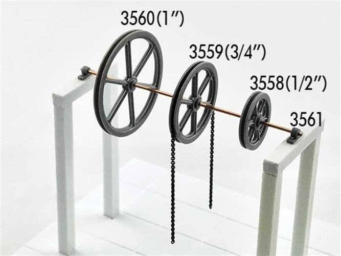6′ Diameter Sheave-Pillow Blocks -- 2 Sheaves, 4 Pillow Blocks, S, Tichy Train Group 3560