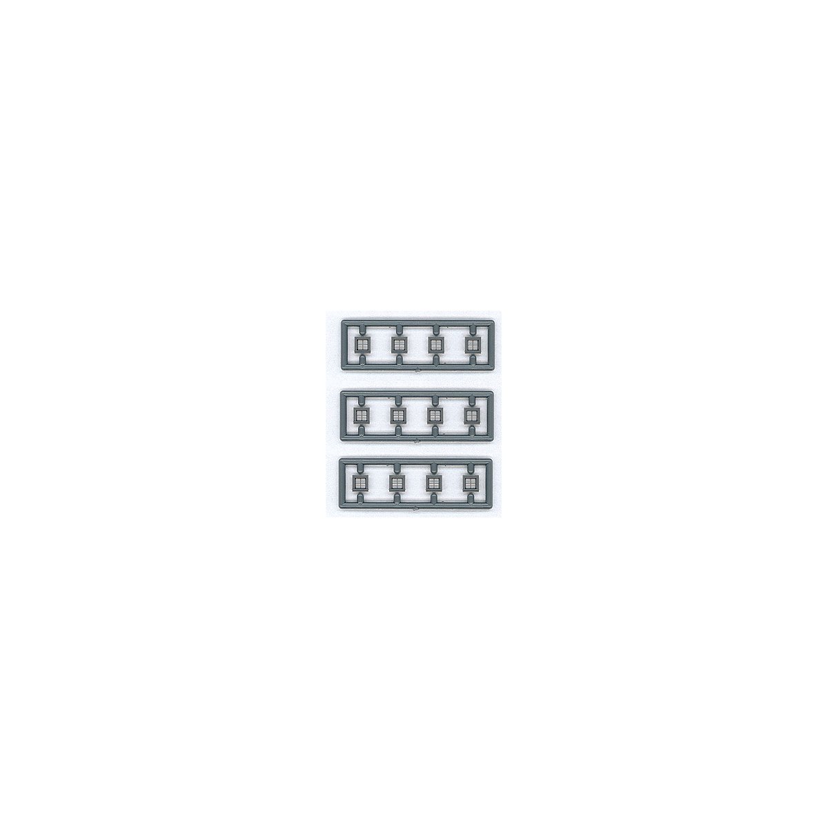 Windows - pkg(12) -- 4 Pane For Work Cars 24 x 24` (Fts .185 x .185` Opening), N, Tichy Train Group 2518
