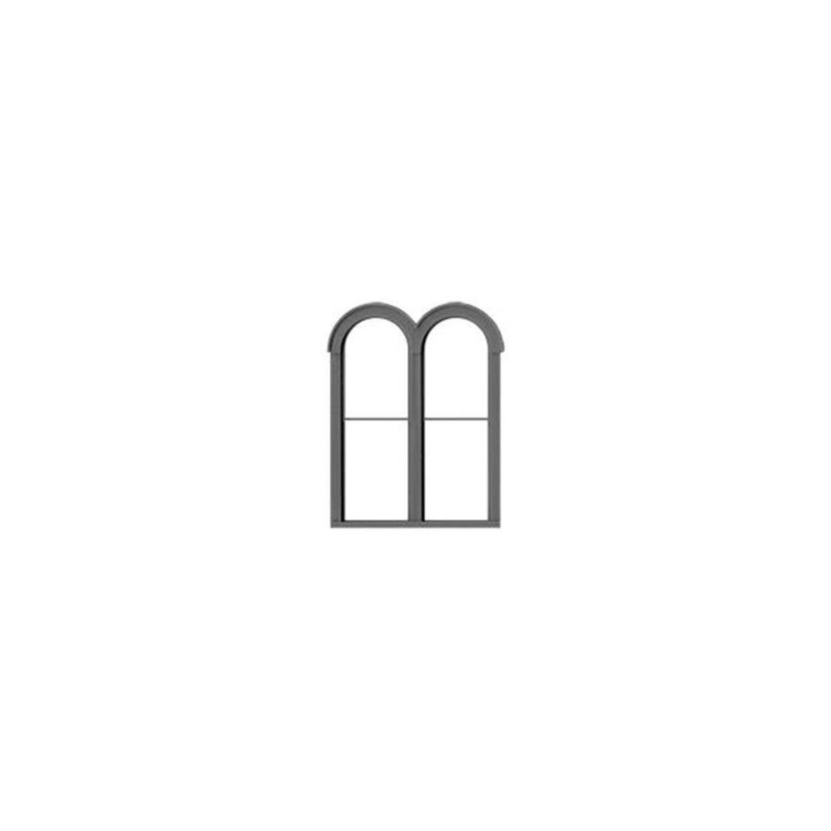 1 Over 1 Round-Top Double-Hung Window with Precut Glazing -- 54 x 72′ pkg(4), O, Tichy Train Group 2088