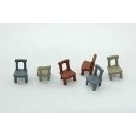 Open-Back Chairs -- Unpainted Metal Castings pkg(6), HO, Durango Press 194