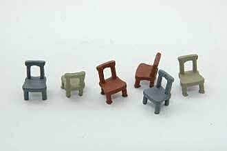 Open-Back Chairs -- Unpainted Metal Castings pkg(6), HO, Durango Press 194
