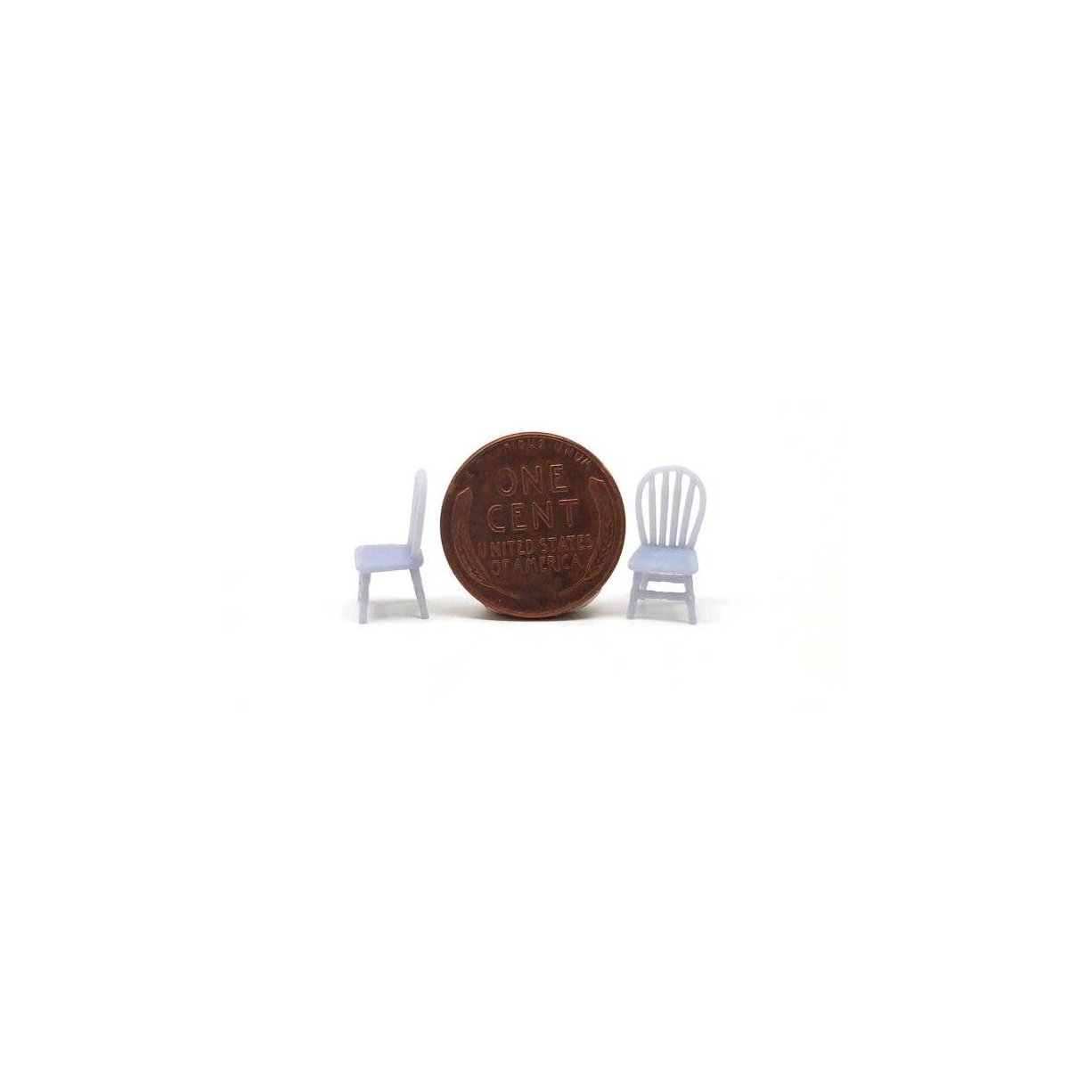 Rounded Wooden Chairs -- Unpainted pkg(2), HO, All Scale Miniatures 8711016