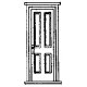 Door -- Station Style w/4 Panels 30` x 7`6` pkg(3), HO, Grandt Line Products Inc 5088