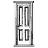 Door -- Station Style w/4 Panels 30` x 7`6` pkg(3), HO, Grandt Line Products Inc 5088