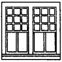 Windows -- Rio Grande Southern Ophir Station Style, 22-Pane, Scale 36 x 82′ pkg(4), HO, Grandt Line Products Inc 5203
