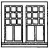 Windows -- Rio Grande Southern Ophir Station Style, 22-Pane, Scale 36 x 82′ pkg(4), HO, Grandt Line Products Inc 5203