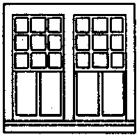 Windows -- Rio Grande Southern Ophir Station Style, 22-Pane, Scale 36 x 82′ pkg(4), HO, Grandt Line Products Inc 5203