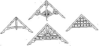 Gable Trim Assortment -- 4 Styles, 2 Each, HO, Grandt Line Products Inc 5258