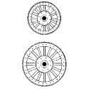 Circus Wagon Wheels -- Baggage/Plain: 36` Front & 48` Rear - One Complete Set, O, Grandt Line Products Inc 30