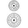 Circus Wagon Wheels -- Baggage/Plain: 36` Front & 48` Rear - One Complete Set, O, Grandt Line Products Inc 30
