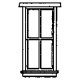 Windows -- Station-Style, 4-Pane , Scale 30 x 69′ 76.2 x 175cm pkg(8), HO, Grandt Line Products Inc 5060