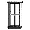 Windows -- Station-Style, 4-Pane , Scale 30 x 69′ 76.2 x 175cm pkg(8), HO, Grandt Line Products Inc 5060