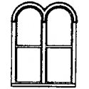 Windows -- Double Round-Top pkg(4), HO, Grandt Line Products Inc 5212