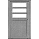 Doors (White Styrene) -- Entryway Type w/Three-Panel Window pkg(3), HO, Pikestuff 1104