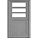 Doors (White Styrene) -- Entryway Type w/Three-Panel Window pkg(3), HO, Pikestuff 1104