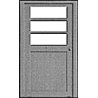 Doors (White Styrene) -- Entryway Type w/Three-Panel Window pkg(3), HO, Pikestuff 1104