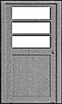 Doors (White Styrene) -- Entryway Type w/Three-Panel Window pkg(3), HO, Pikestuff 1104