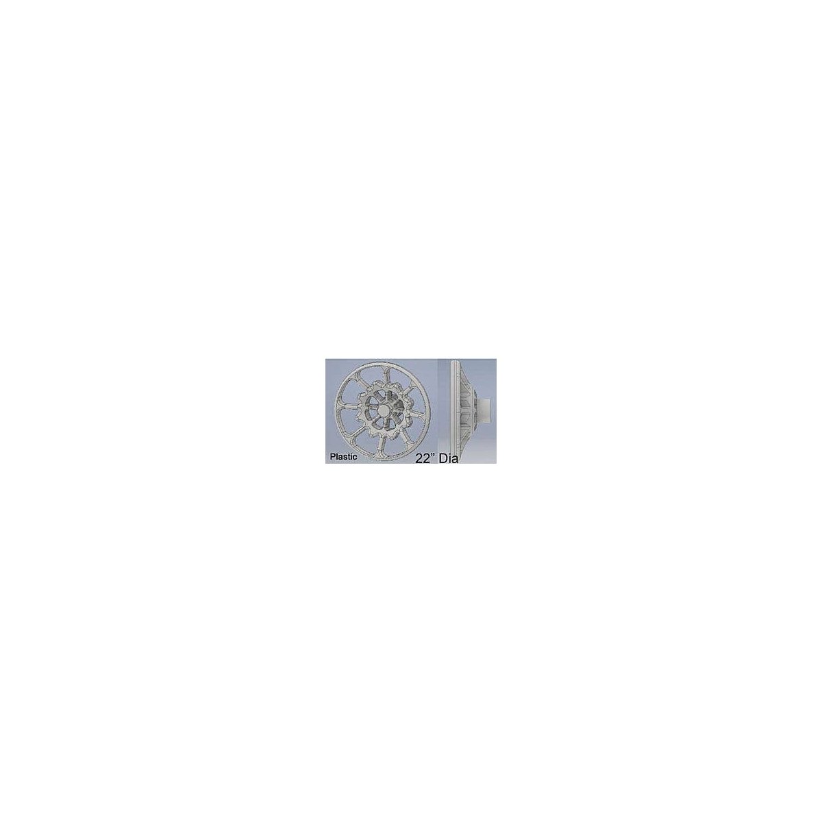 Locomotive Brake Wheel 8-Spoke Cast -- 22′ Scale Diameter Plastic pkg(2), HO, Cal Scale 190736