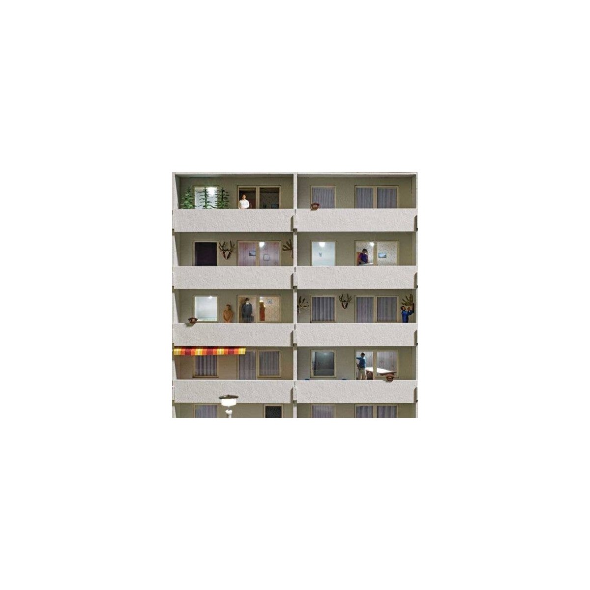 3 Apartment Interiors for WBS 70 Prefabricated Concrete Building -- Laser-Cut Kit with Interio, HO, Busch Gmbh & Co Kg 1990