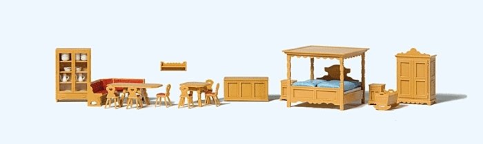 Country House Furniture Set -- Assembled, HO, Preiser Kg 17710