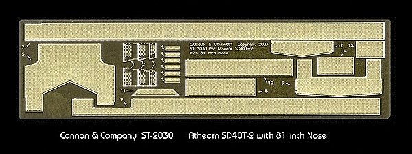 Safety Tread & Step Kit (Photo-Etched Brass) -- For Athearn SD40T-2 w/81′ Nose, HO, Cannon & Company 2030