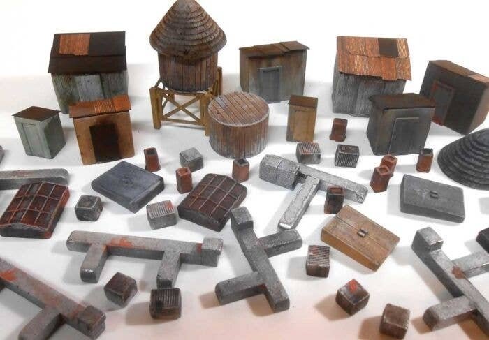 Rooftop Details Set -- Unpainted Castings, HO, Downtown Deco 1072